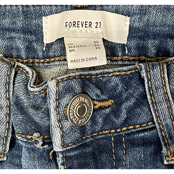 Forever 21 Jeans Size 26 Blue Womens Ankle Denim Cotton Stretch Blend 25X27 - Picture 3 of 6